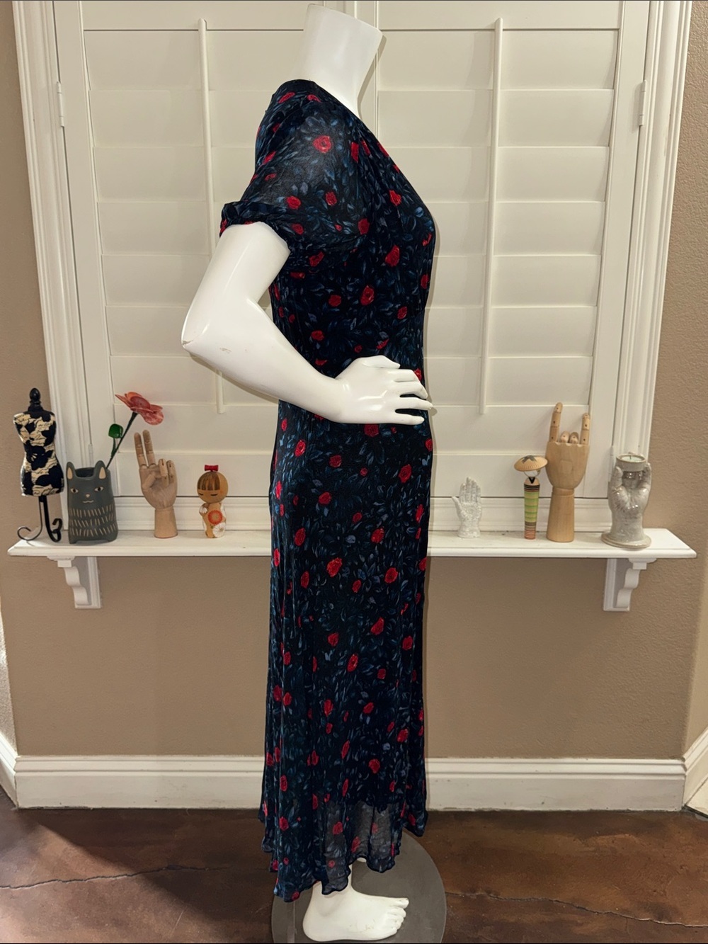 The Kooples Poison Roses Button Front Midi Dress - Picture 5 of 12